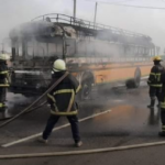 Bus que cubre la ruta Matagalpa-Managua se incendia en plena carretera